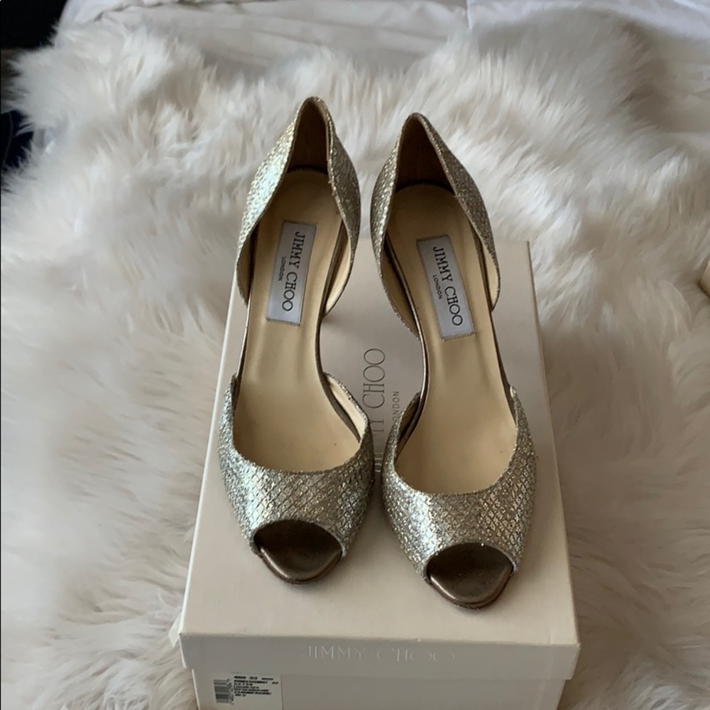 🌟HOST PICK!!🌟Jimmy Choo sequins peep toe pumps